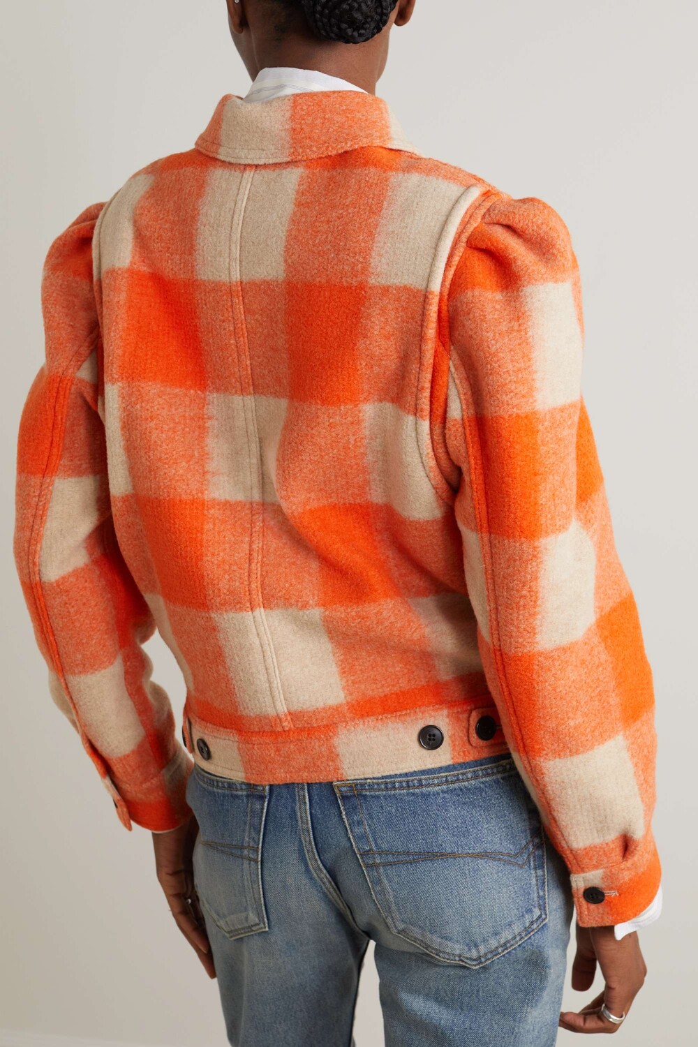 

ISABEL MARANT ÉTOILE фетровая куртка в клетку Leiko, апельсин, Оранжевый
