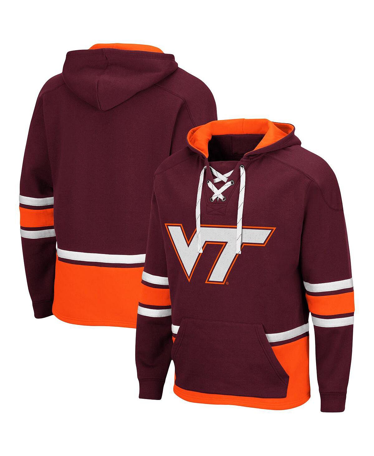 цена Мужской бордовый пуловер с капюшоном Virginia Tech Hokies на шнуровке 3.0 Colosseum