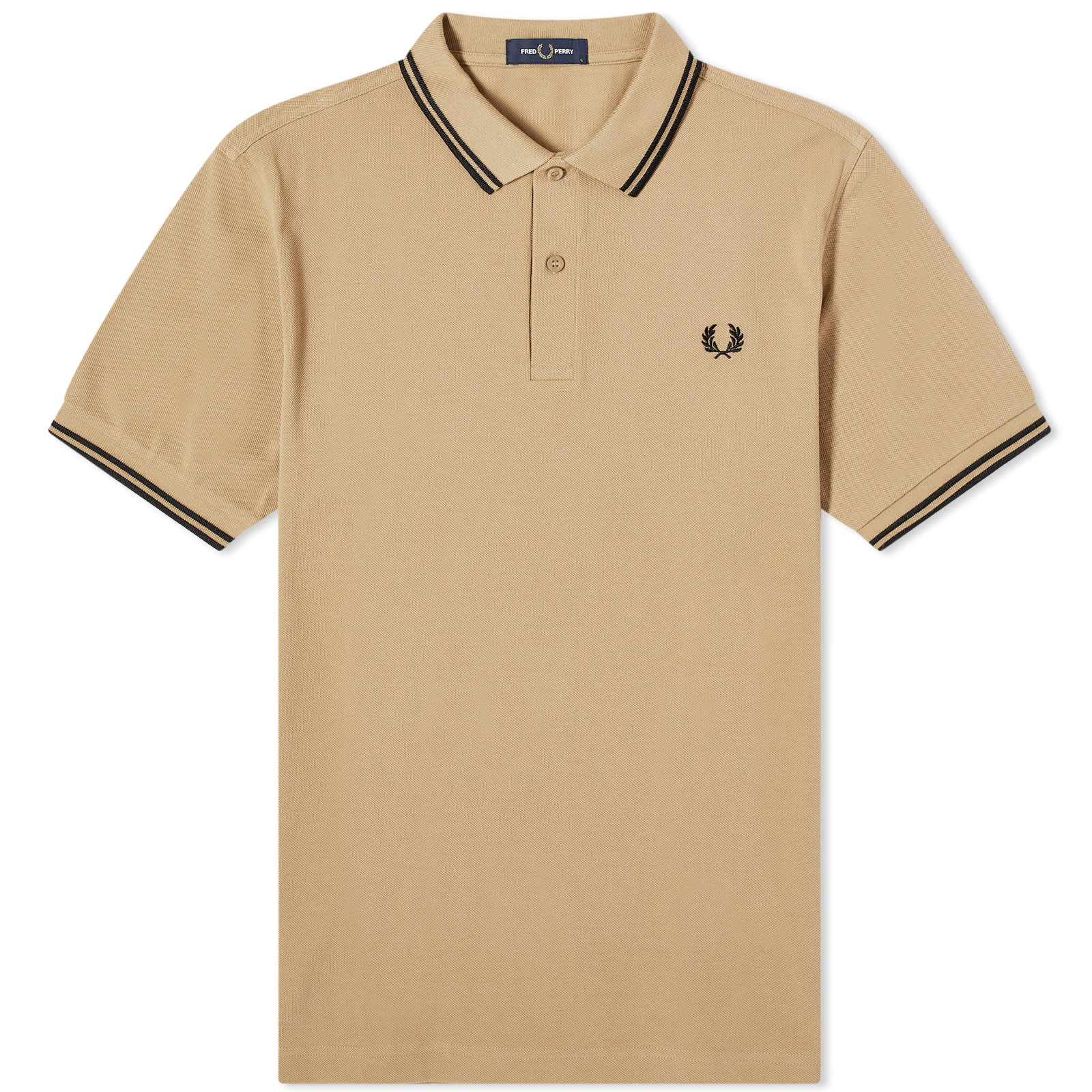 Поло Fred Perry Twin Tipped, цвет Warm Stone & Black толстовка fred perry towelling crew neck цвет warm stone