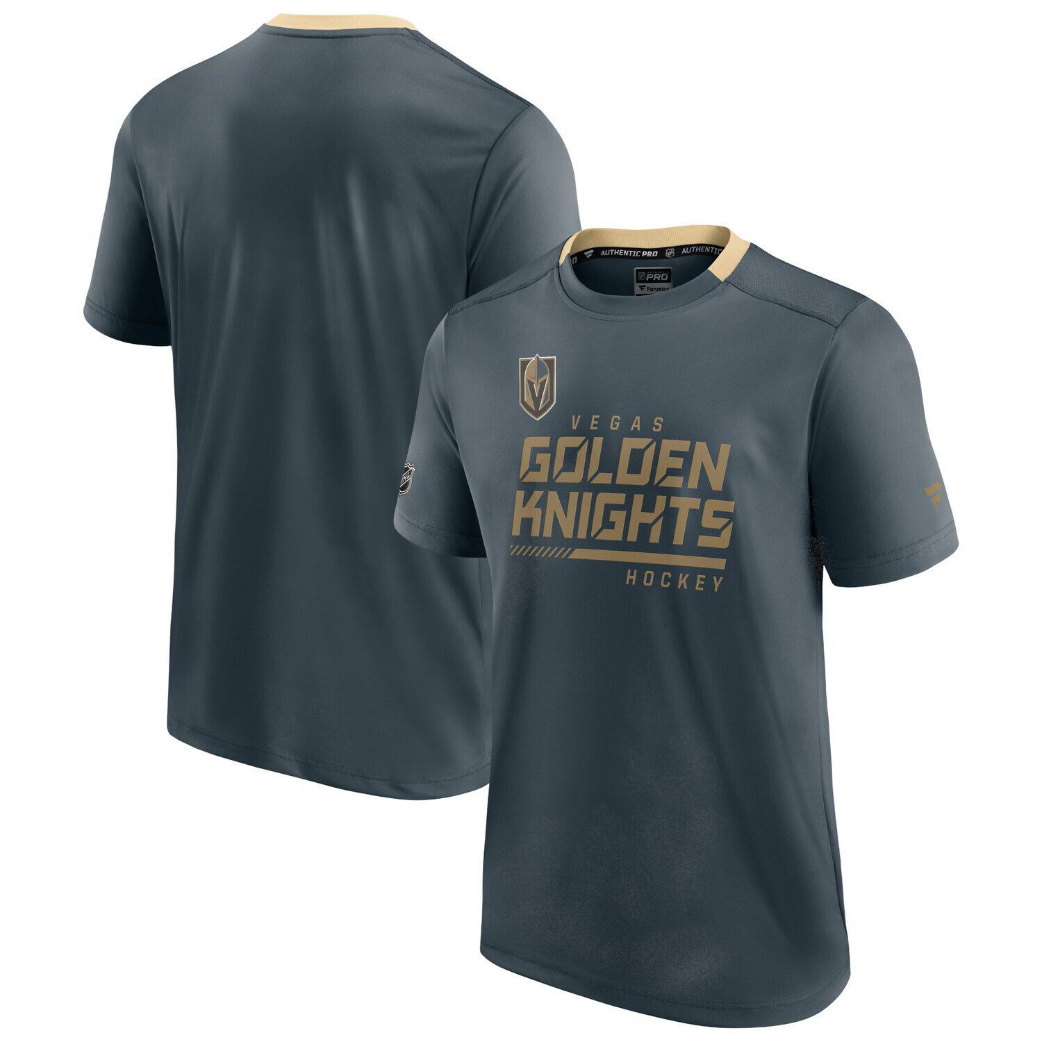 

Мужская темно-угольная футболка Fanatics Vegas Golden Knights Authentic Pro Locker Room