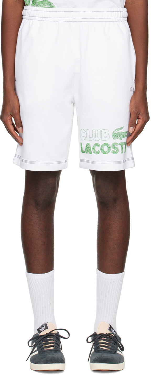 

Белые шорты с принтом Lacoste