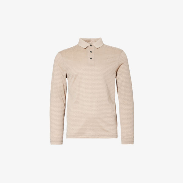 

Рубашка-поло из велюровой ткани с логотипом Emporio Armani, цвет corda