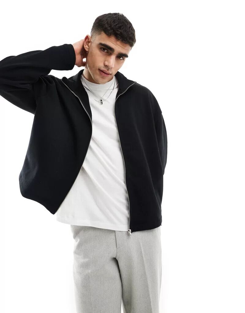 

Черная спортивная куртка из неопрена ASOS