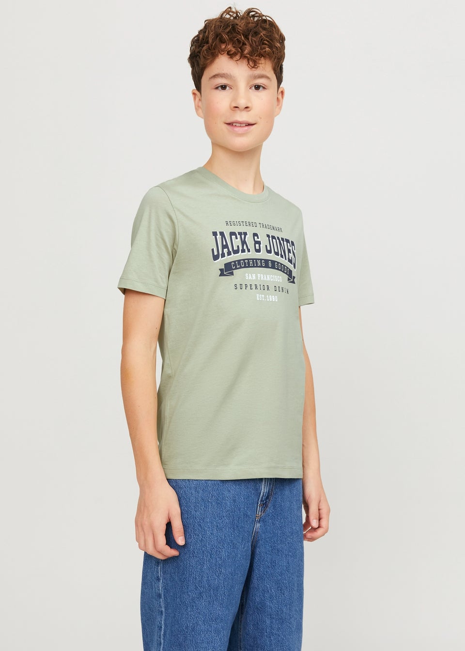 цена Jack and Jones Зеленая футболка для мальчиков (6–16 лет), серебрянный