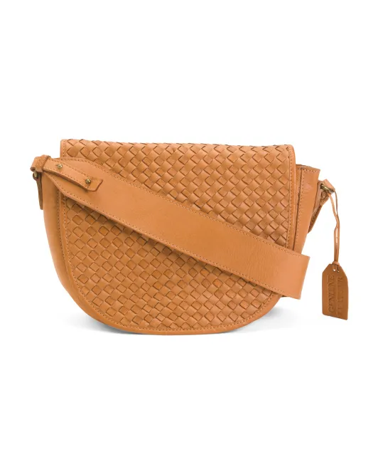 

Кожаное плетеное седло через плечо Made In India, цвет Camel