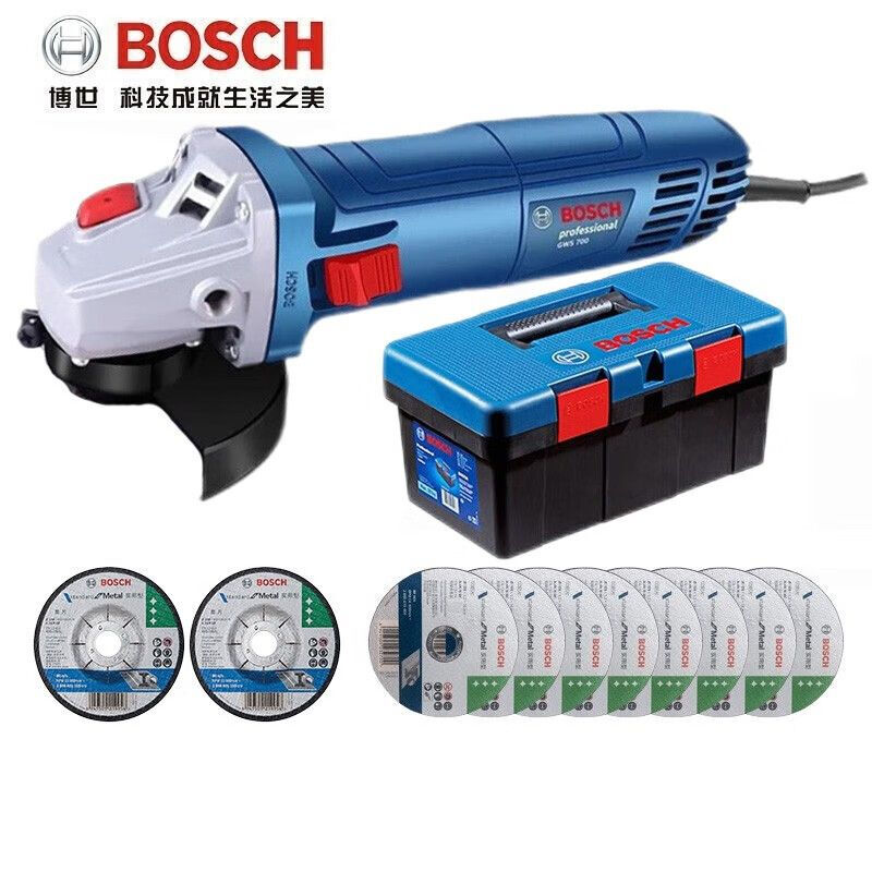 Шлифовальная машина Bosch GWS 700 + ящик для инструментов, насадки