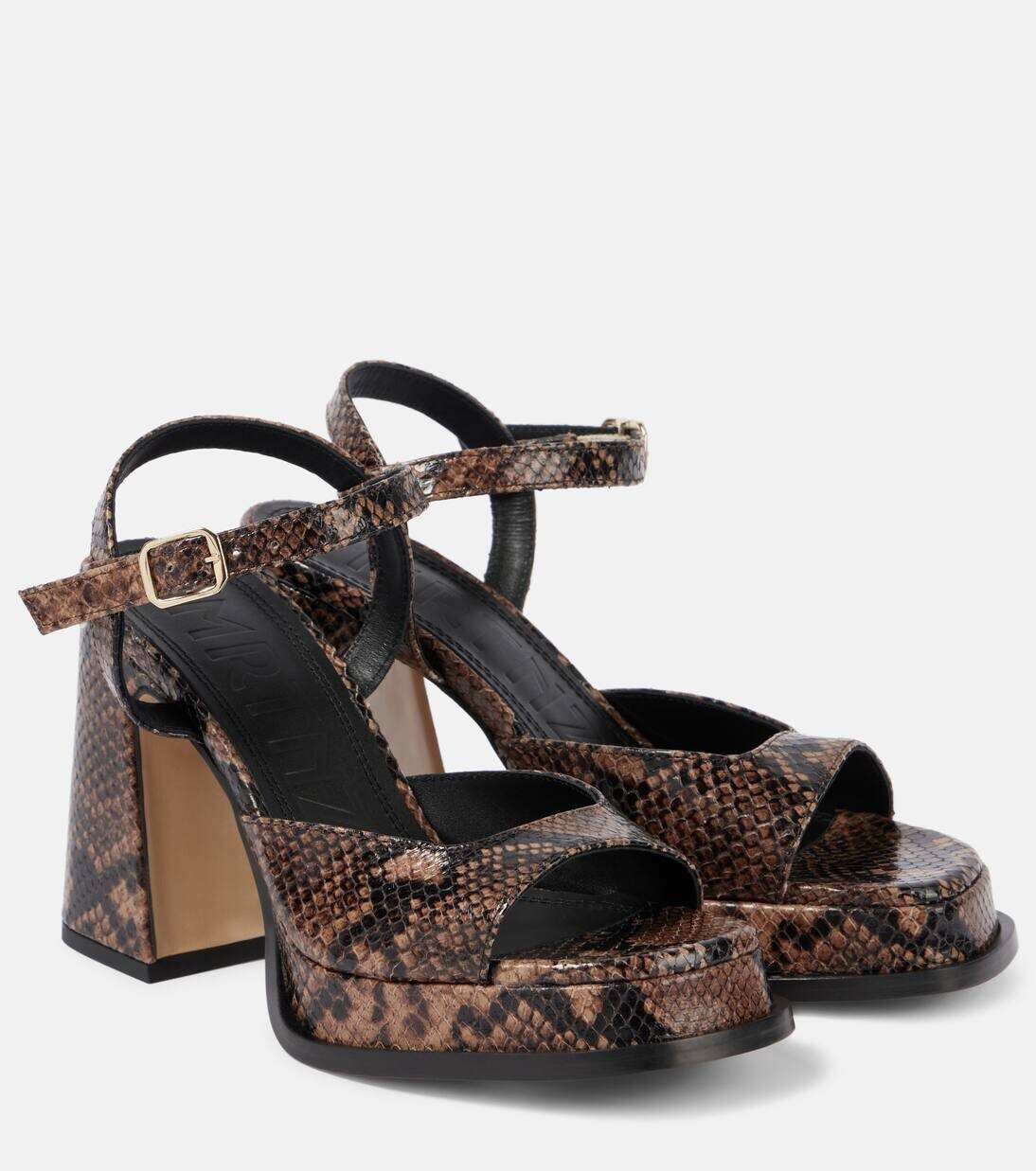 

Босоножки Gracia из кожи на платформе Souliers Martinez, темно-коричневый