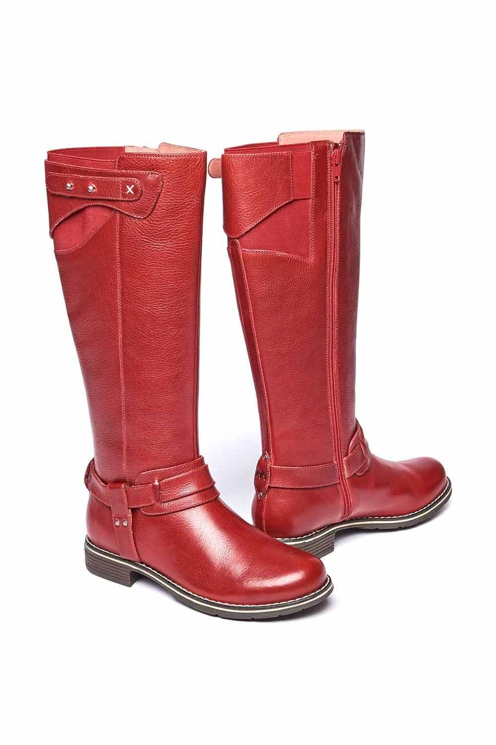 Классические кожаные длинные ботинки 'Mistletoe' Moshulu, красный