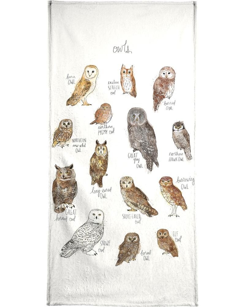 

Полотенце для ванной Juniqe Owls, цвет Braun & Weiß
