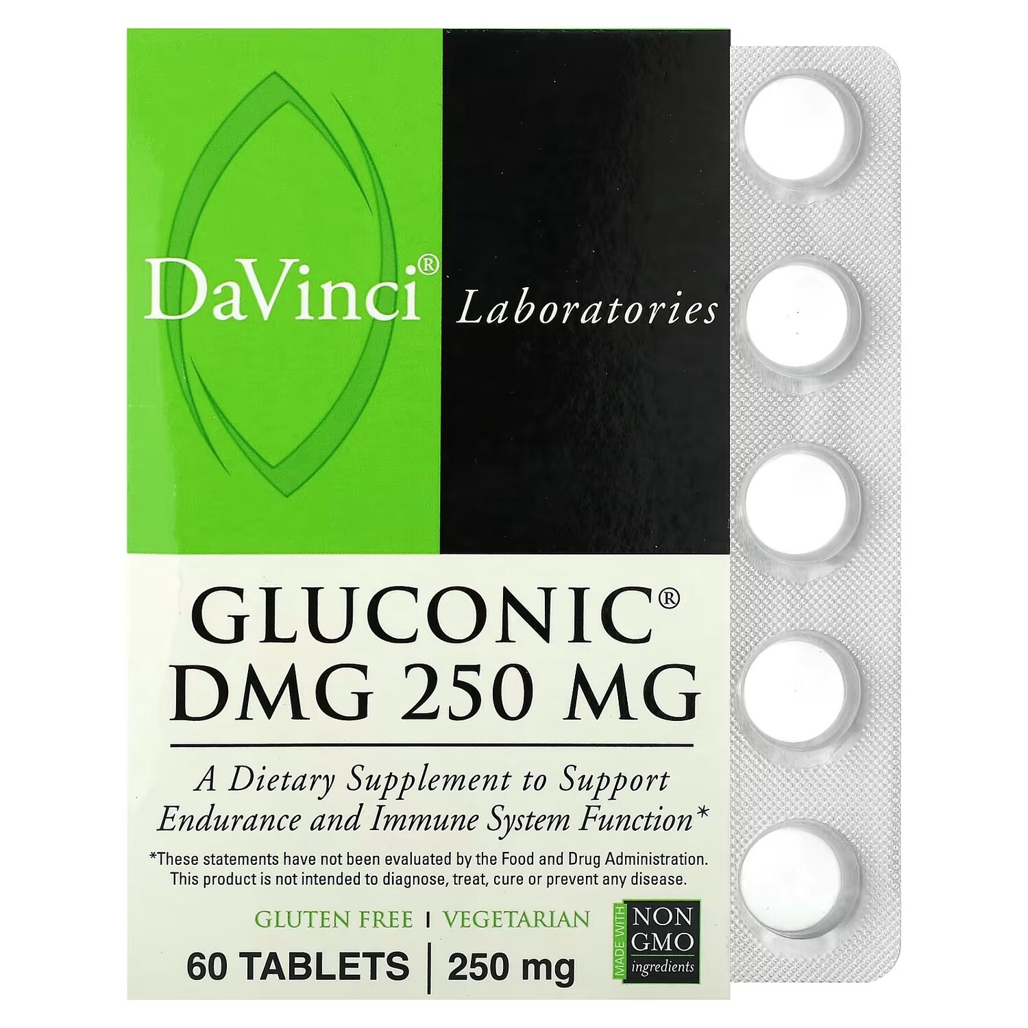 

Глюконик DMG DaVinci Laboratories of Vermont 250 мг, 60 таблеток