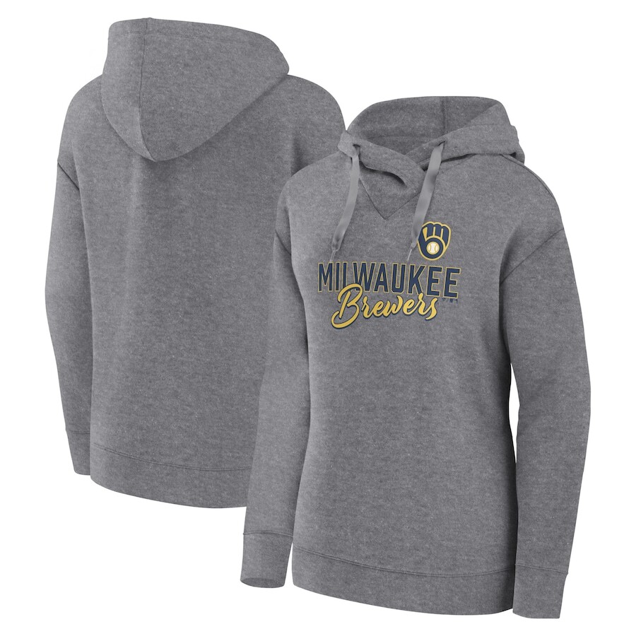 

Пуловер с капюшоном Fanatics Branded Milwaukee Brewers, серый