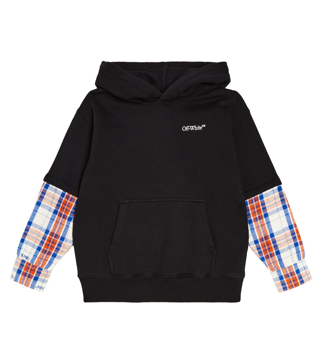 

Худи из хлопкового джерси с логотипом Off-White Kids, черный