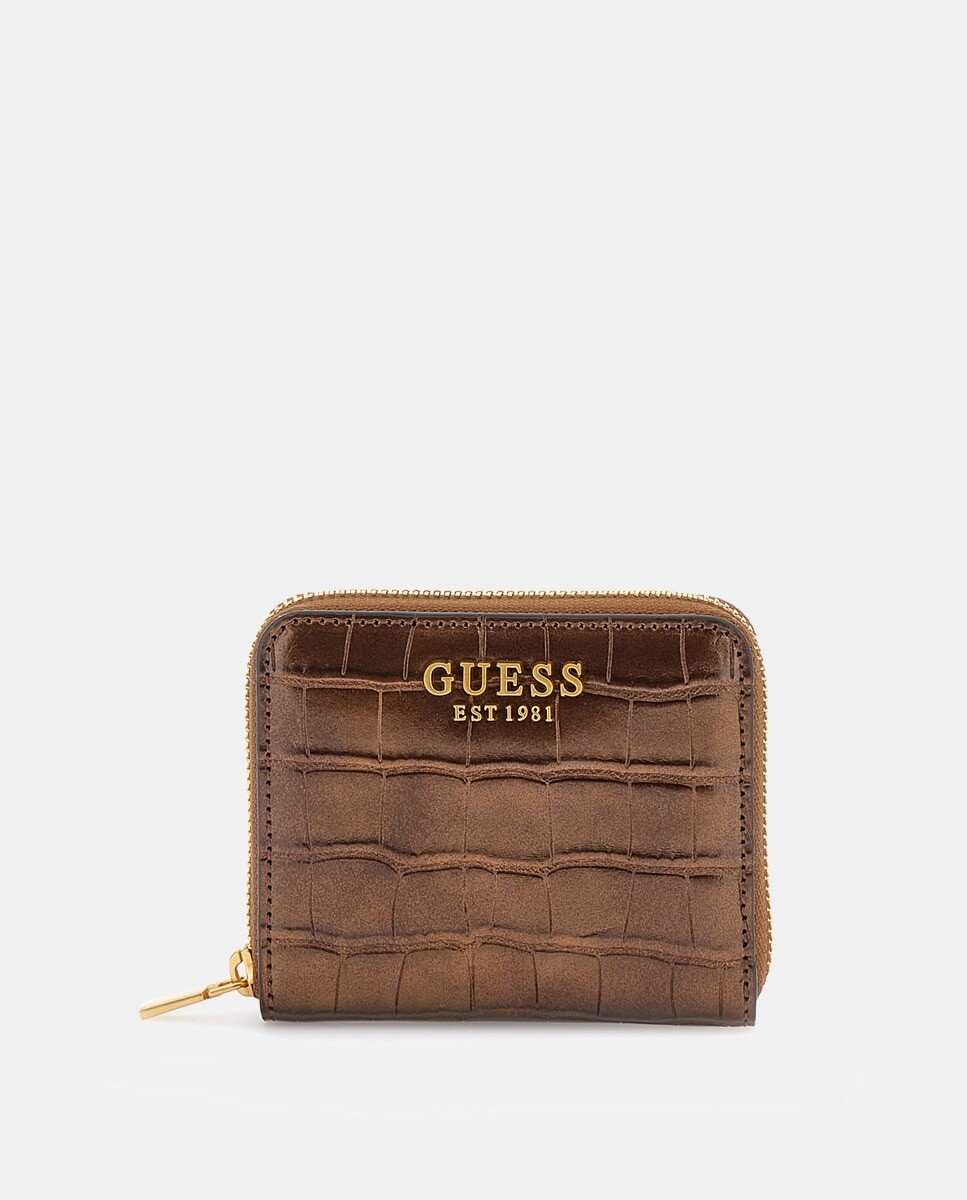 

Маленький золотой кошелек с гравировкой кокоса Guess, золотой