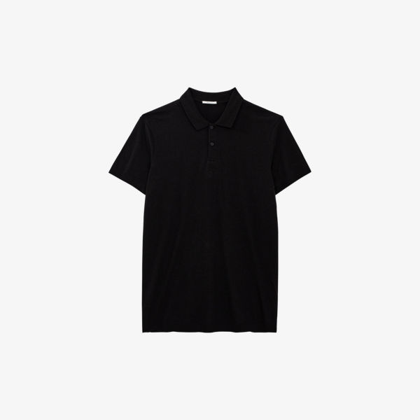 Рубашка-поло стандартного кроя с короткими рукавами из смесового хлопка Ikks, цвет noir