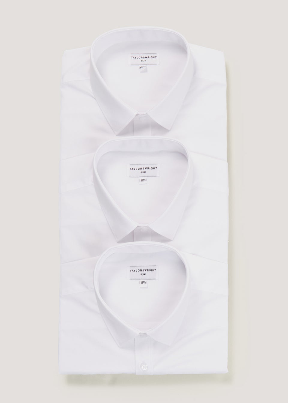 Taylor & Wright Набор из 3 белых рубашек приталенного кроя, не требующих особого ухода, , белый
