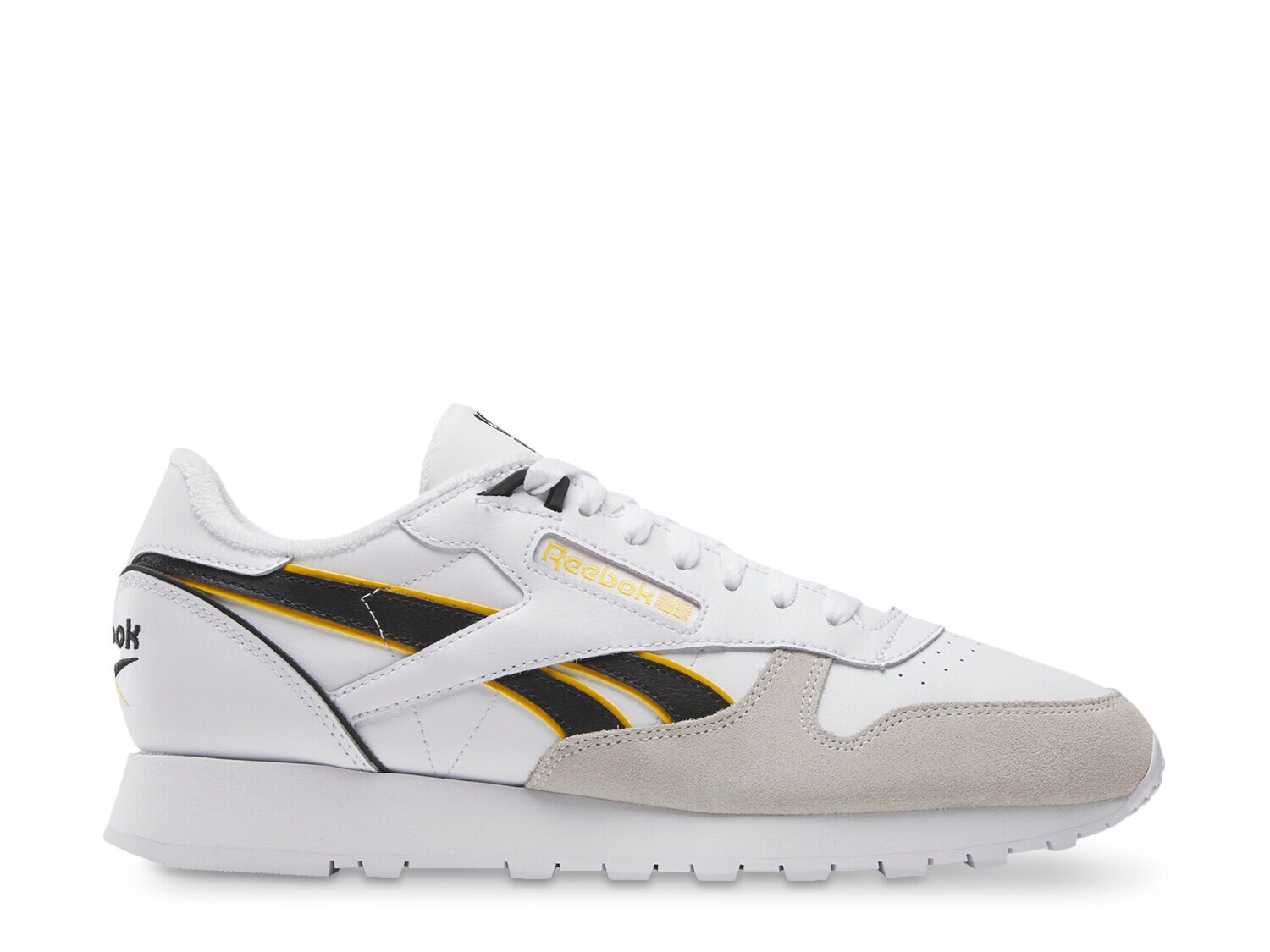 

Кроссовки Reebok Classic Leather, белый/черный/желтый