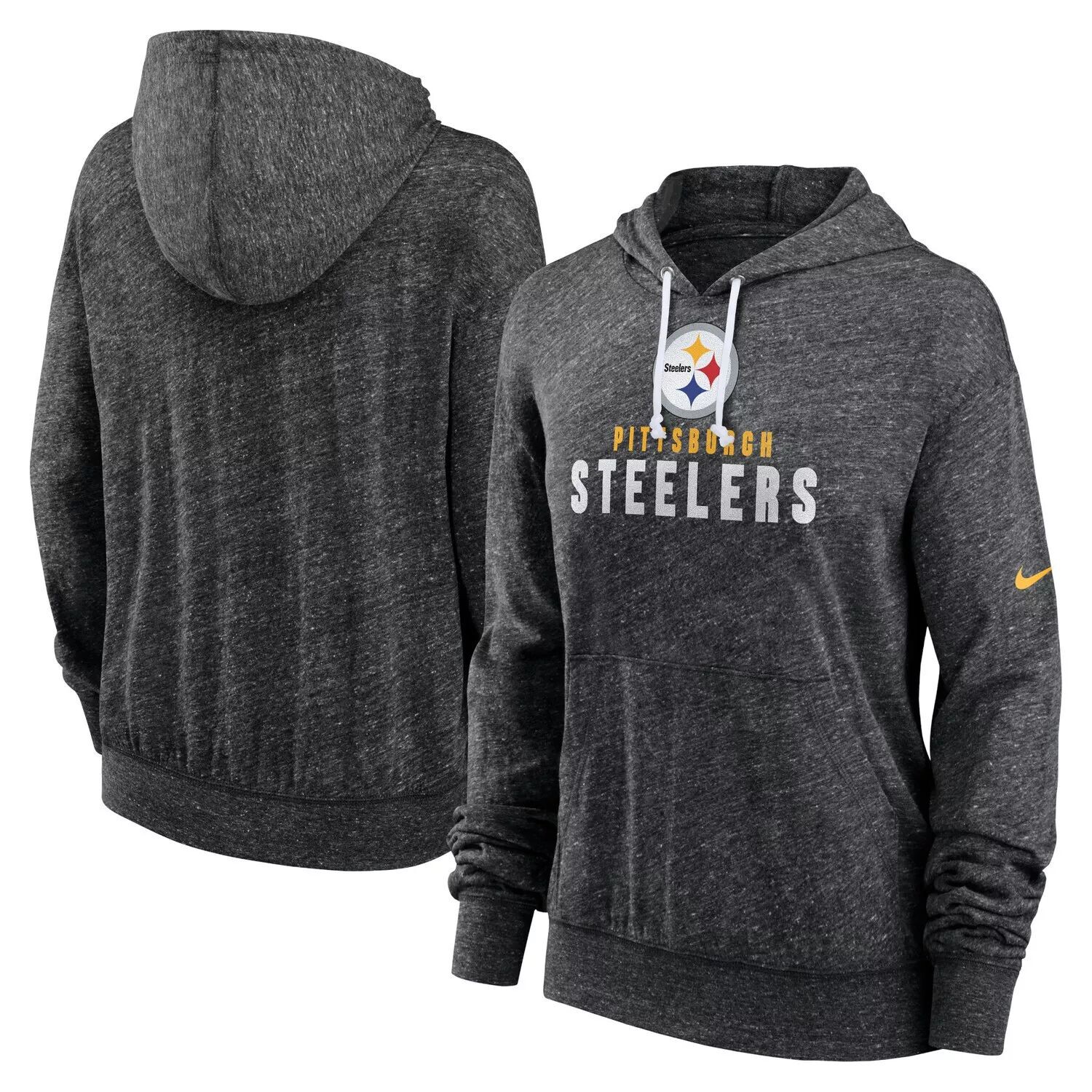 

Женский черный винтажный пуловер с капюшоном для тренажерного зала Nike Pittsburgh Steelers больших размеров Nike