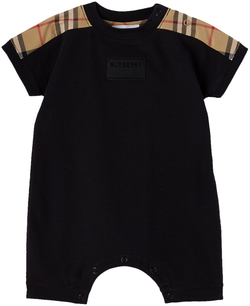 

Baby Black Комбинезон со вставками Черный Burberry