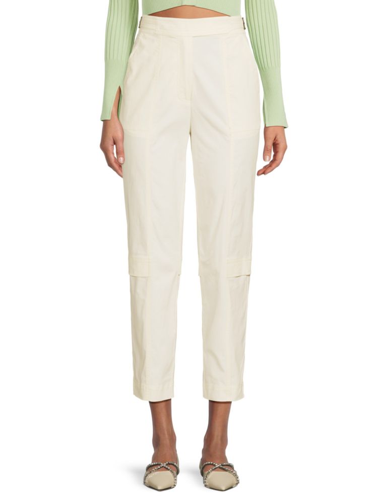 Укороченные брюки карго с поясом Elisa Jonathan Simkhai, цвет Natural White