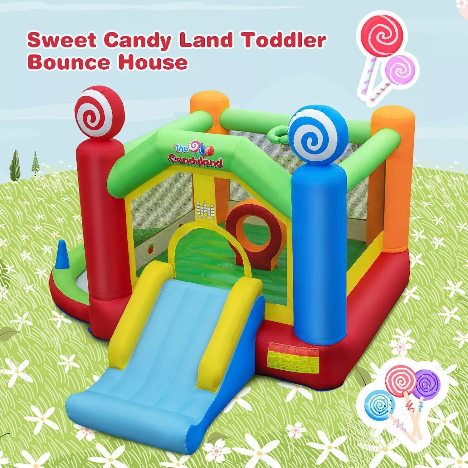 

Детский надувной дом Candy Land Theme с воздуходувкой мощностью 735 Вт Slickblue