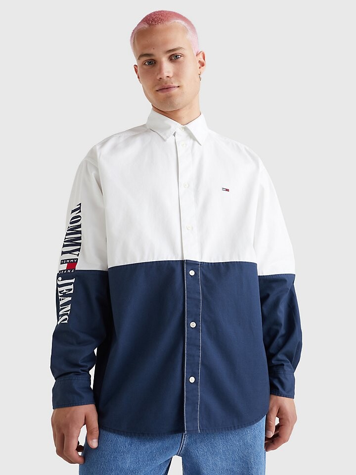 

Рубашка с цветными блоками и логотипом Tommy Jeans