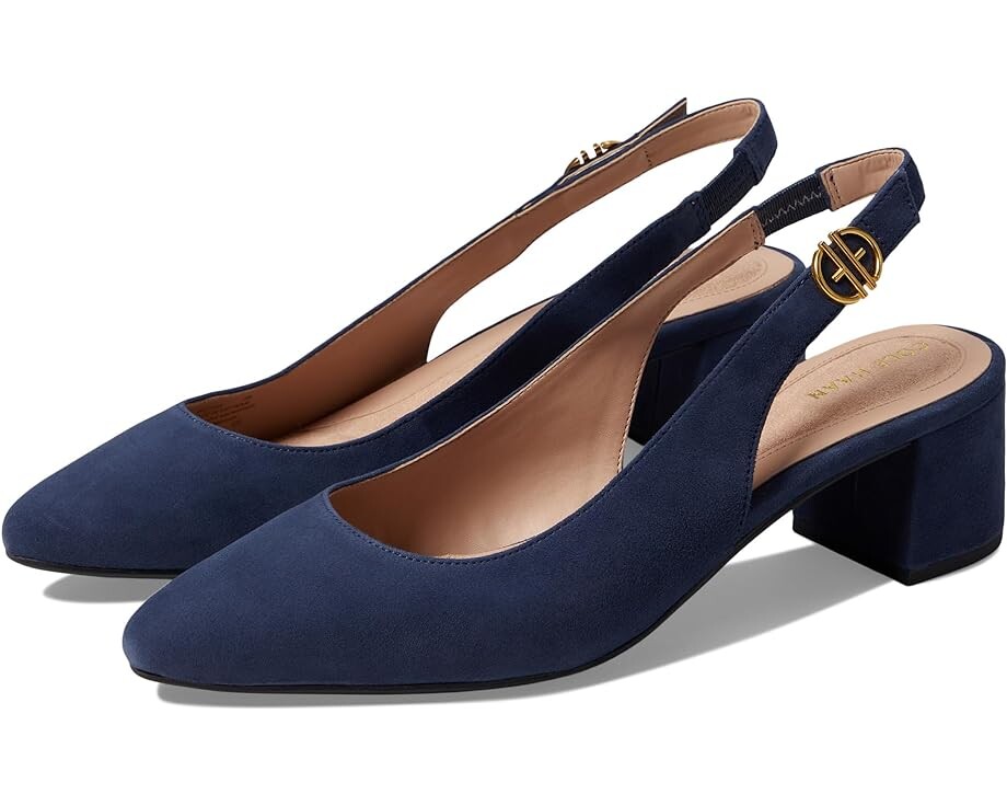 

Туфли Cole Haan The Go-To Slingback Pump 45 mm, цвет Navy Blazer Suede