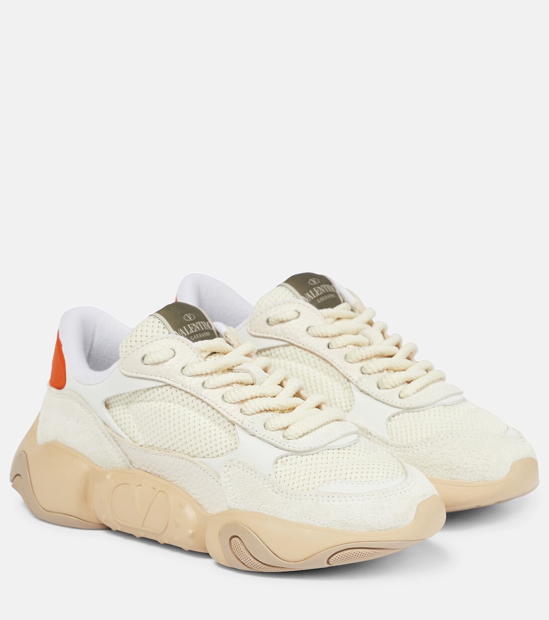 

Кроссовки Bubbleback из замши и сетки Valentino Garavani, белый