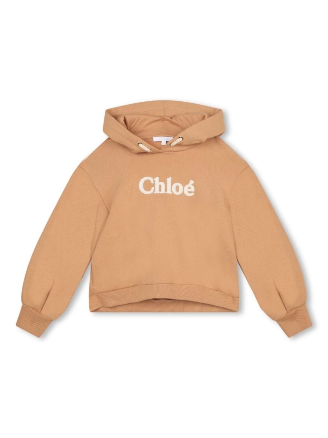 

Chloé Kids худи из органического хлопка с вышитым логотипом, коричневый