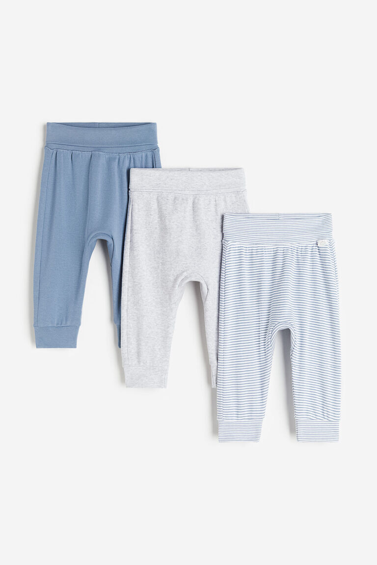 

Брюки из трех пар из хлопка H&M, синий