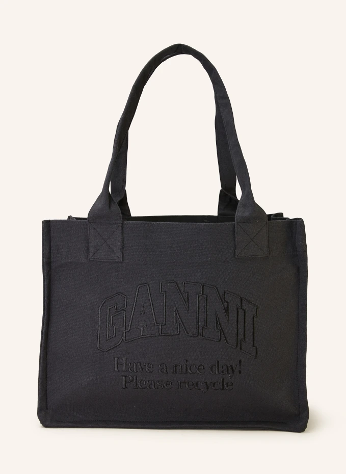 

Шоппер легко Ganni, черный