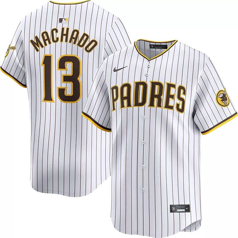 

Мужское джерси Nike San Diego Padres Manny Machado #13 White Limited Vapor