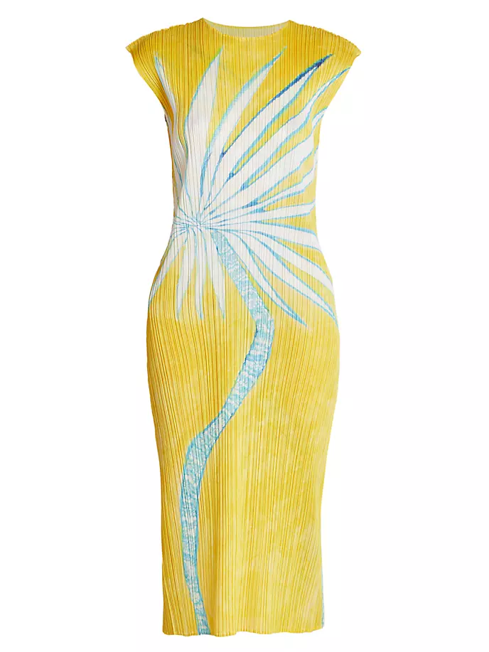 

Плиссированное платье миди Ice Desert Pleats Please Issey Miyake, желтый