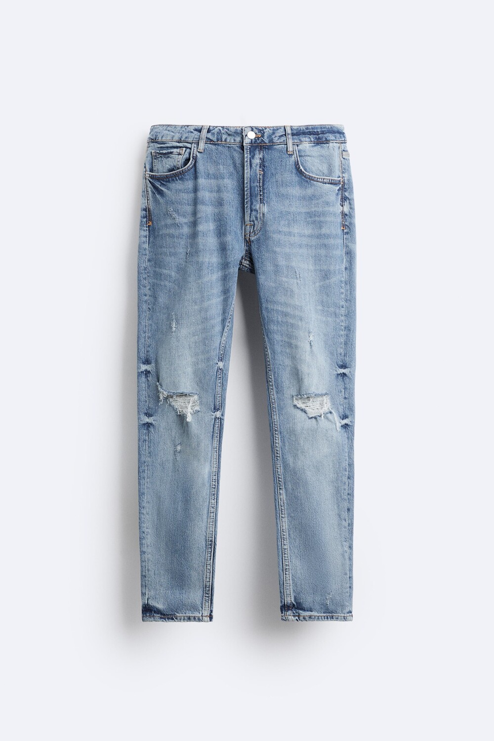 

Рваные джинсы скинни Zara, синий