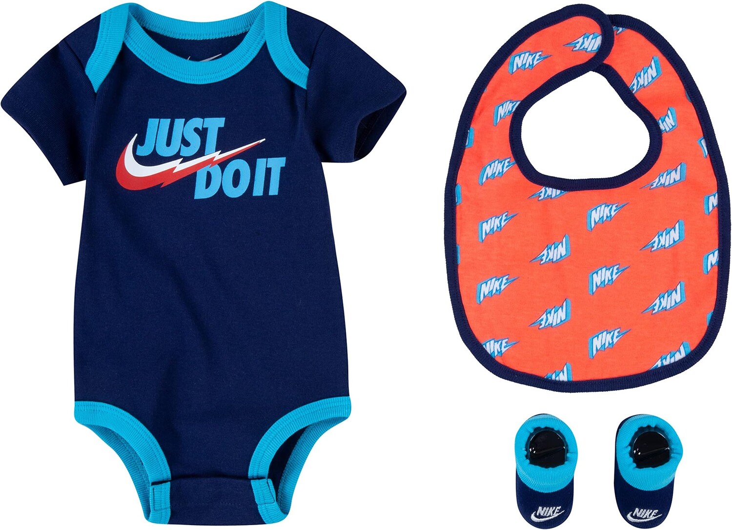 

Детский набор Nike Bodysuit Bib Bootie Set, цвет Blue Void