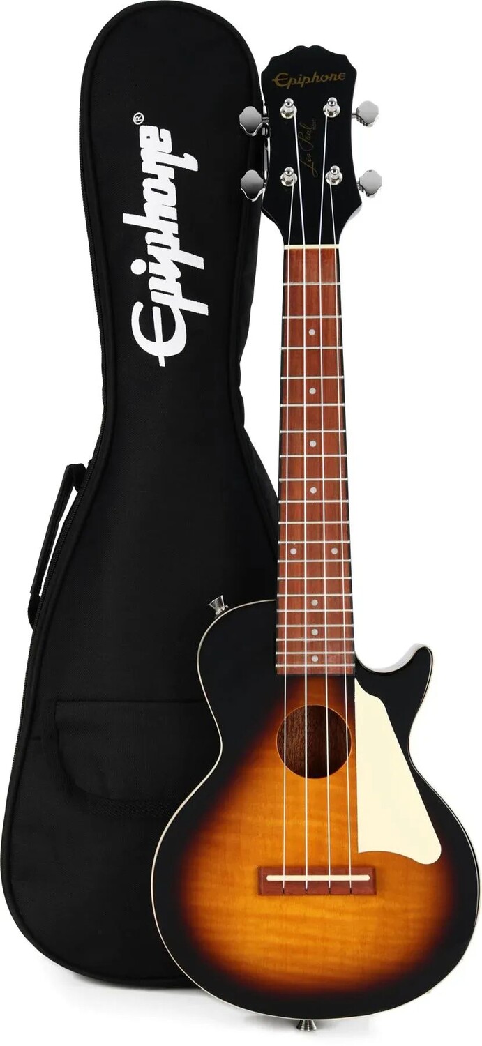 

Epiphone Les Paul акустическая/электрическая концертная укулеле — Vintage Sunburst