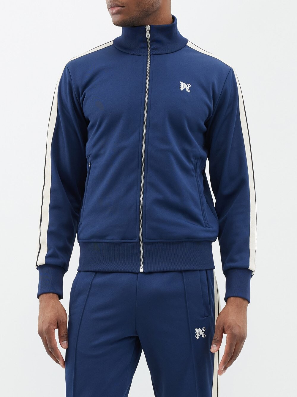 

Спортивная куртка из джерси с вышитым логотипом monogram Palm Angels, синий