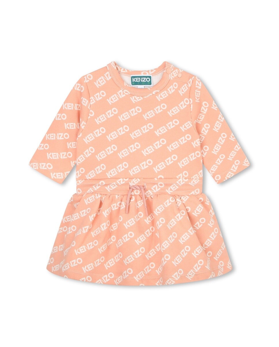 

Хлопковое детское платье с монограммой Kenzo, розовый