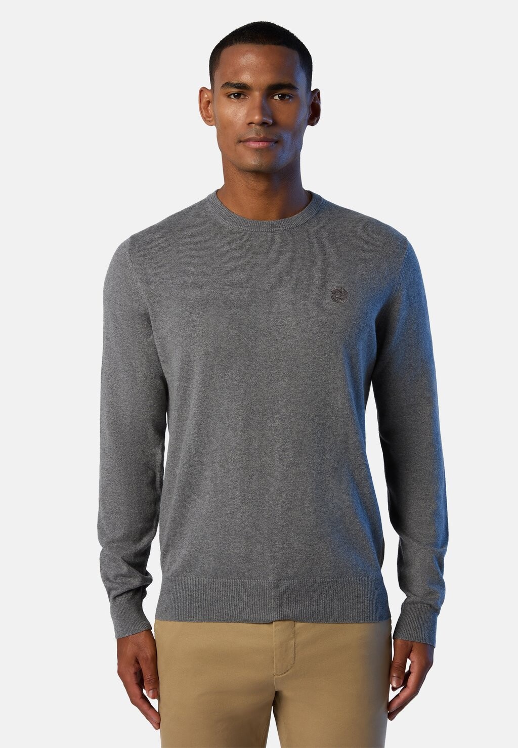 

Свитер Mit Rundhalsausschnitt Und Logo North Sails, цвет grey