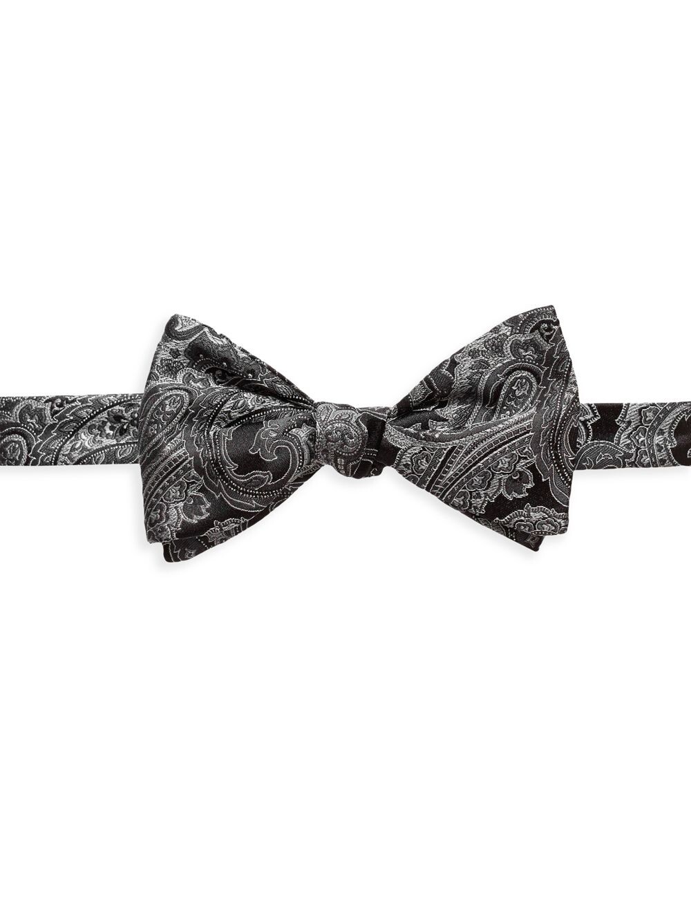 

Галстук-бабочка с завязками на пуговицах Paisley Silk-Blend Eton, черный