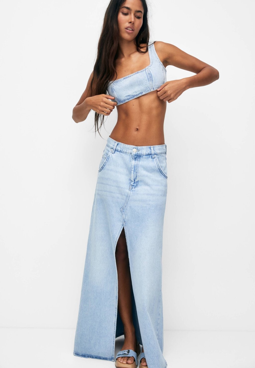 

Юбка-трапеция PULL&BEAR, синий