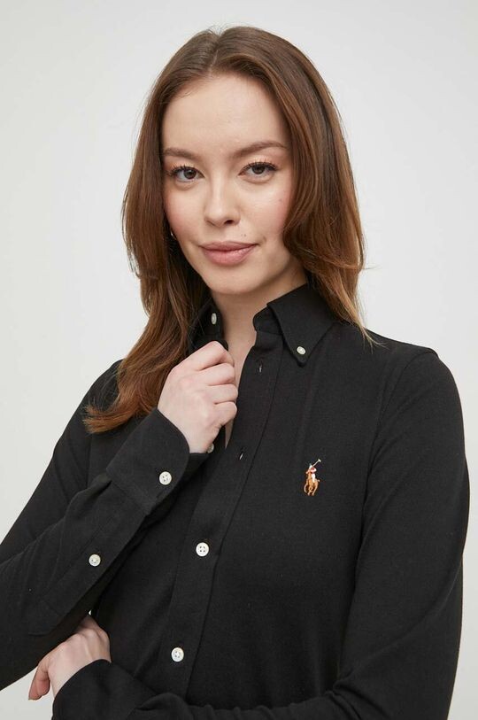

Хлопчатобумажную рубашку Polo Ralph Lauren, черный