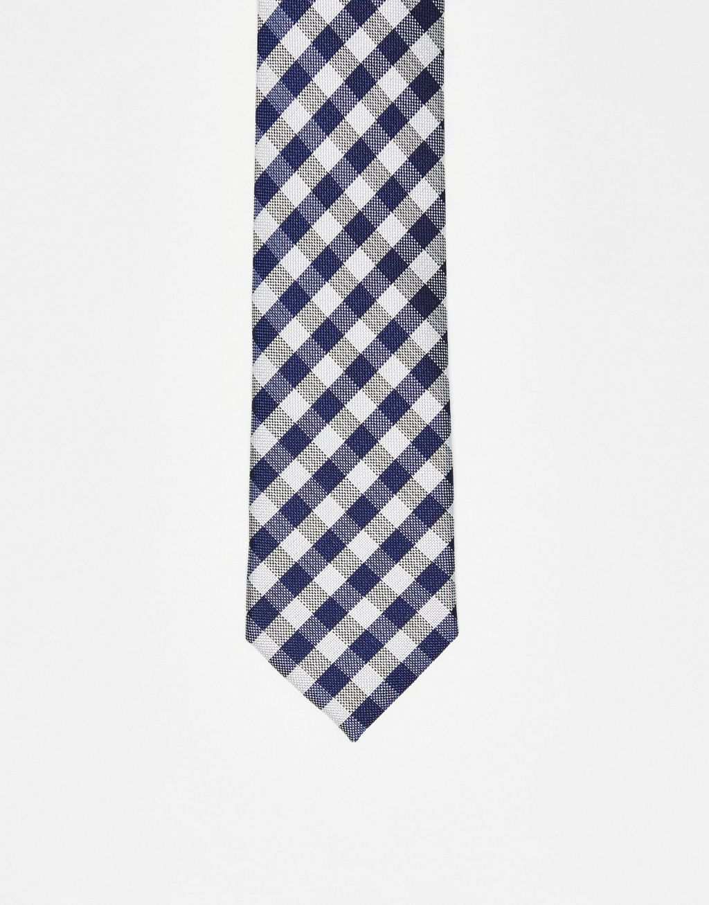 Темно-синий и белый галстук в мини-клетку Harry Brown
