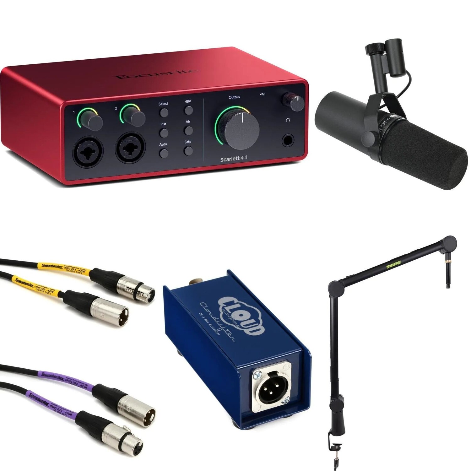 

Новый USB-аудиоинтерфейс Focusrite Scarlett 4i4 4-го поколения и комплект для подкастинга Shure SM7B