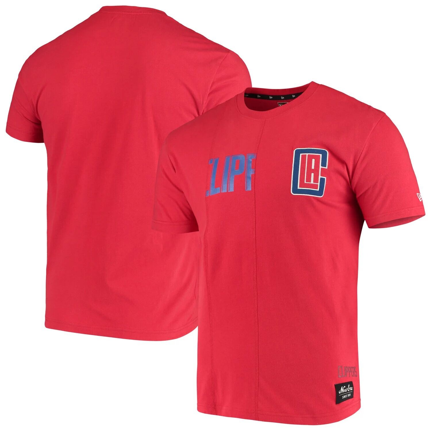 

Мужская красная футболка с начесом LA Clippers с логотипом Cut & Sew и аппликацией New Era