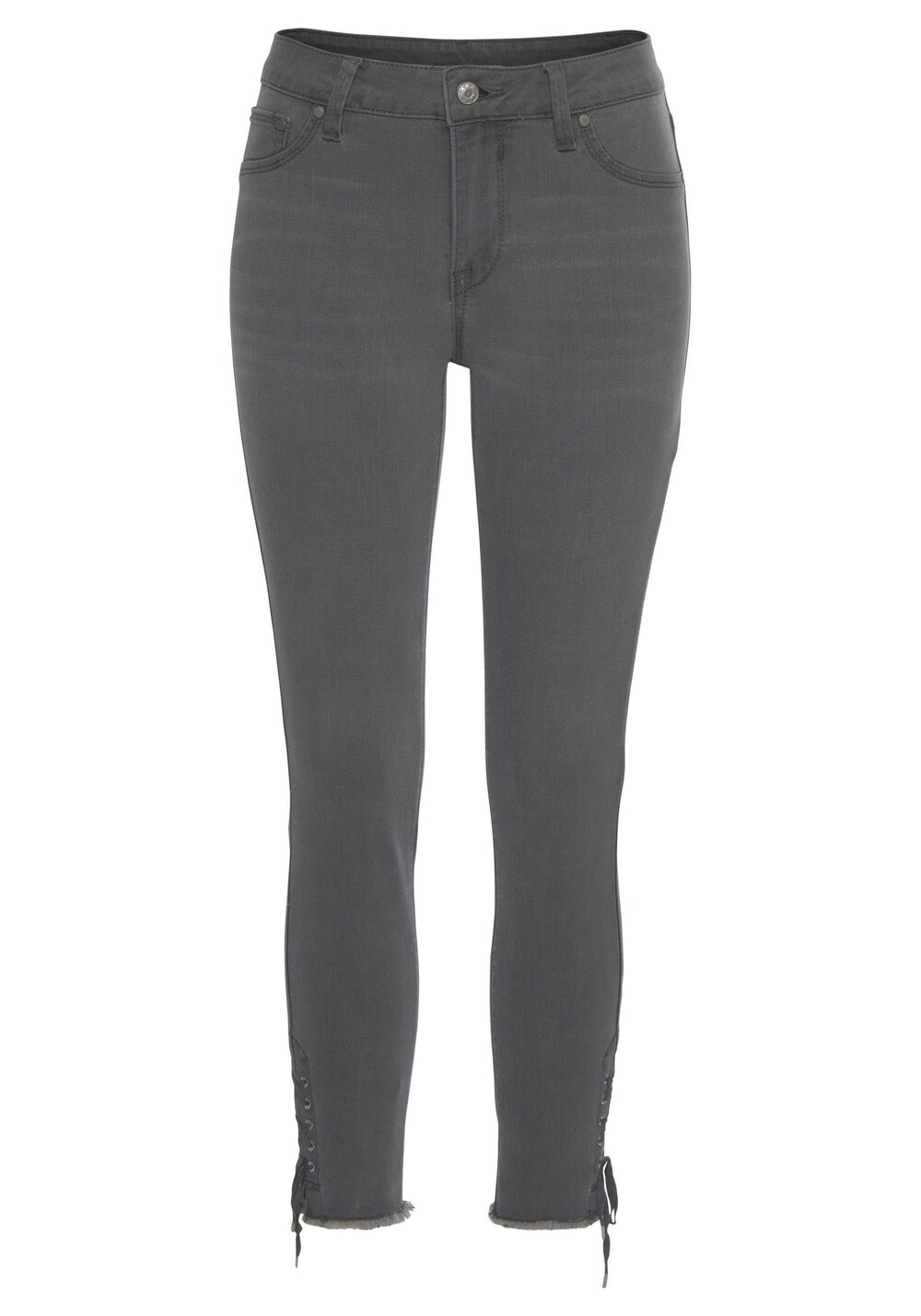 Узкие джинсы Lascana, серый узкие брюки lascana серый