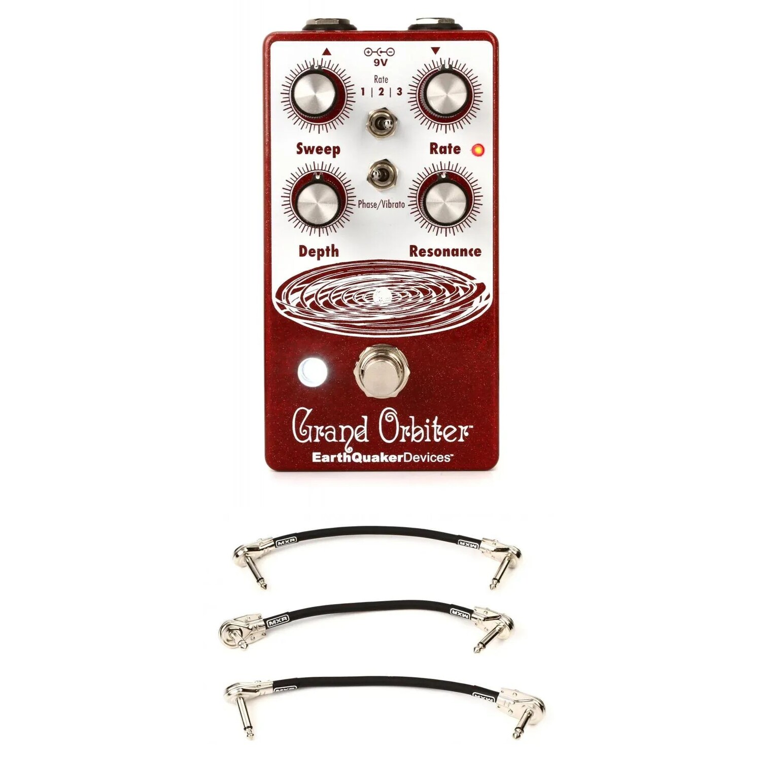 

Комплект с педалью фазера EarthQuaker Devices Grand Orbiter V3 и 3 соединительными кабелями