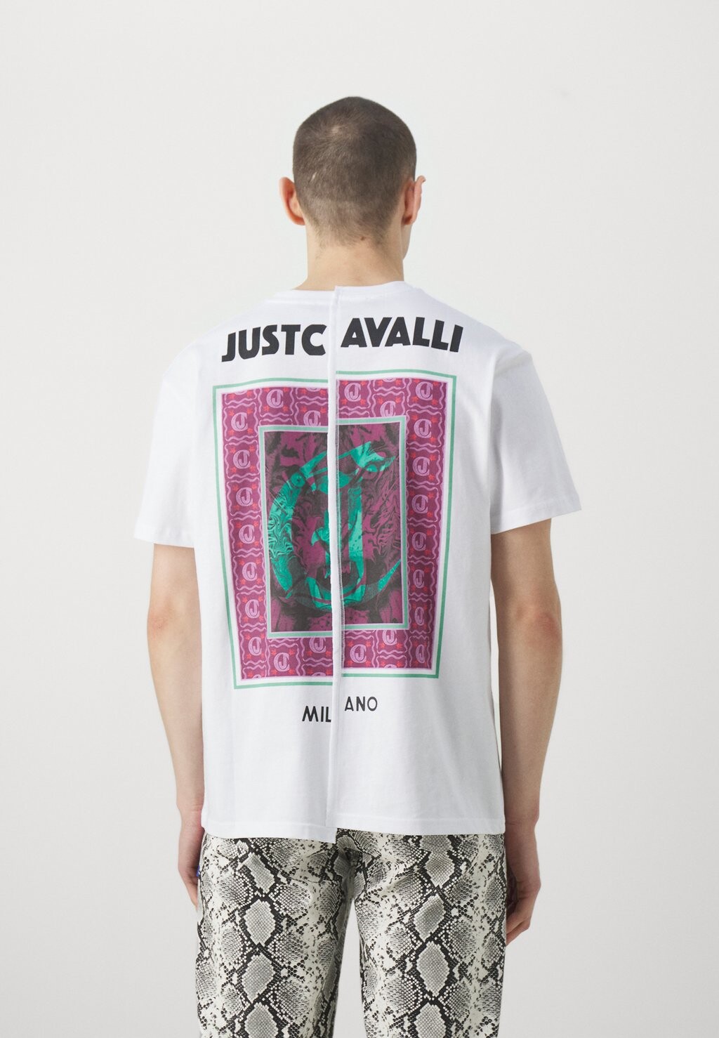 

Футболка с принтом Cut Facetiger Just Cavalli, белый