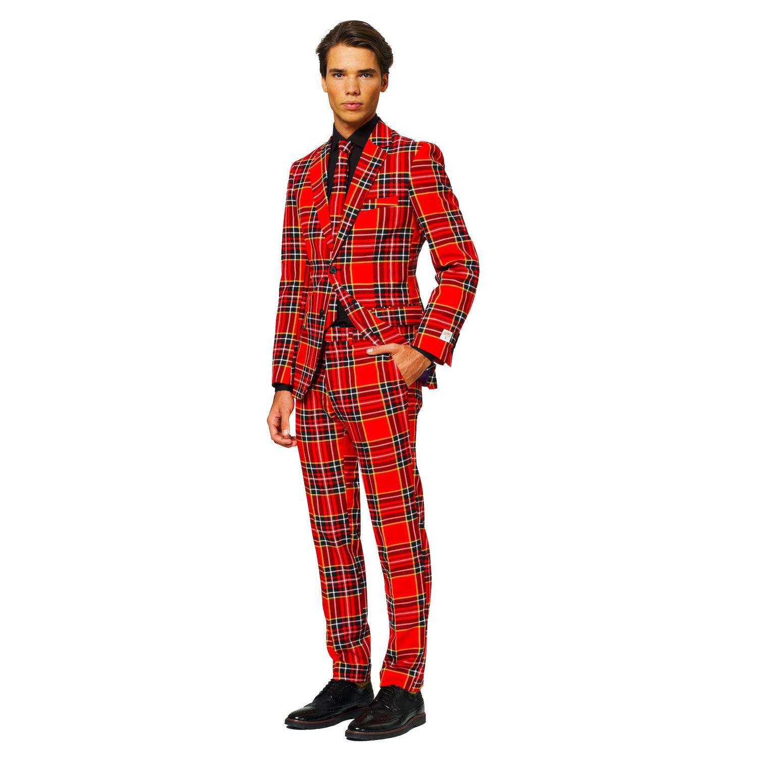 Мужской костюм и галстук приталенного кроя OppoSuits, красный