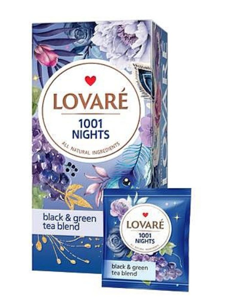 

Чайная смесь Lovare из черного и зеленого чая с фруктами 1001 Ночь 24 пакетика Sonstige