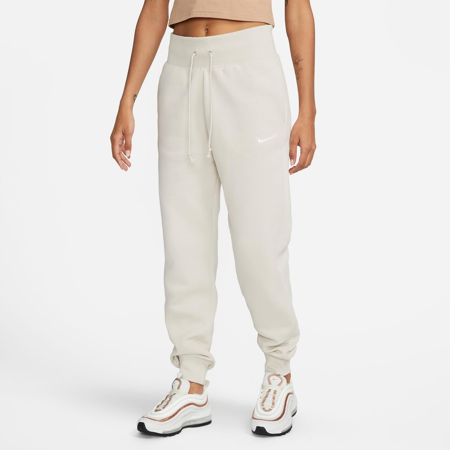 

Женские флисовые спортивные штаны для бега с высокой талией Nike Sportswear Phoenix, белый